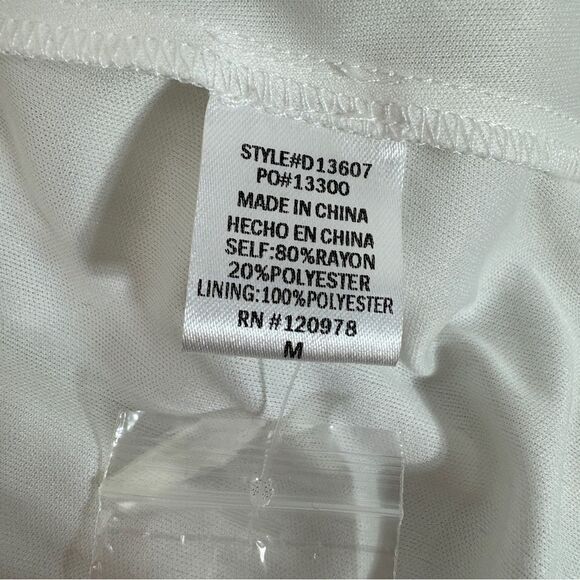 Entro Elizabeth Tiered Ruffle Bubble Sleeve Mini Dress White Medium Boho - Picture 13 of 16